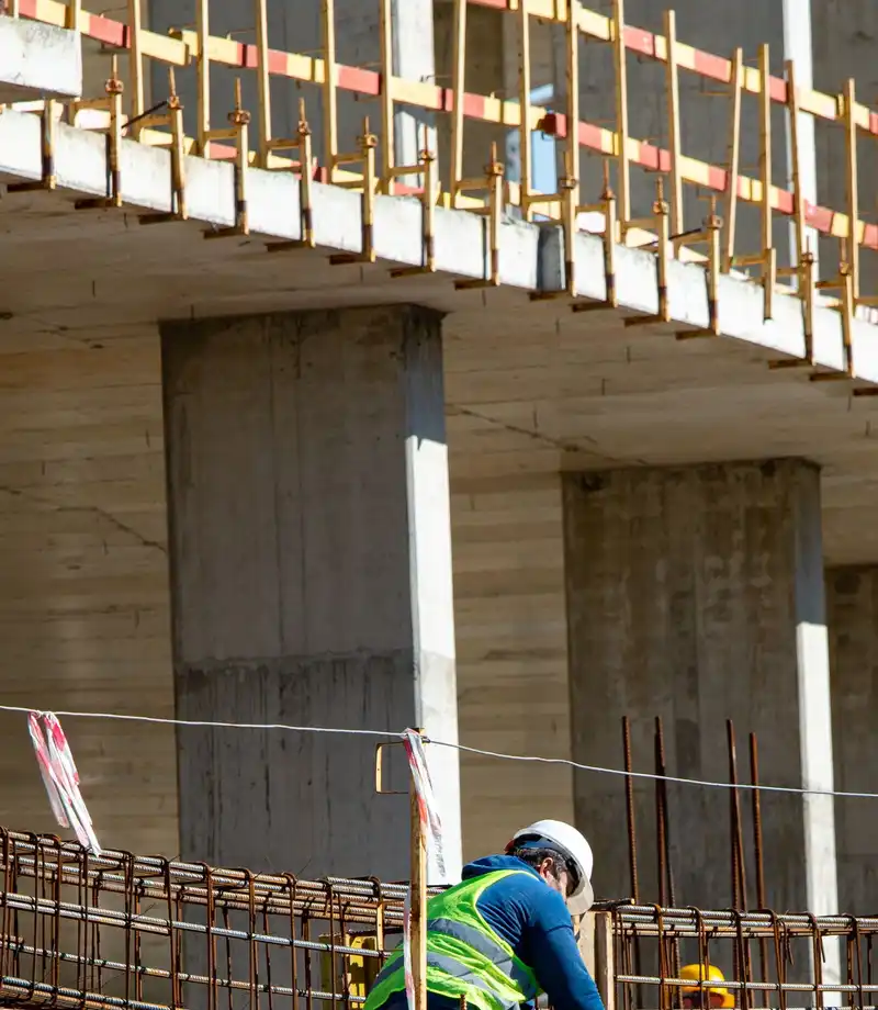 Construction worker on a building site during the day