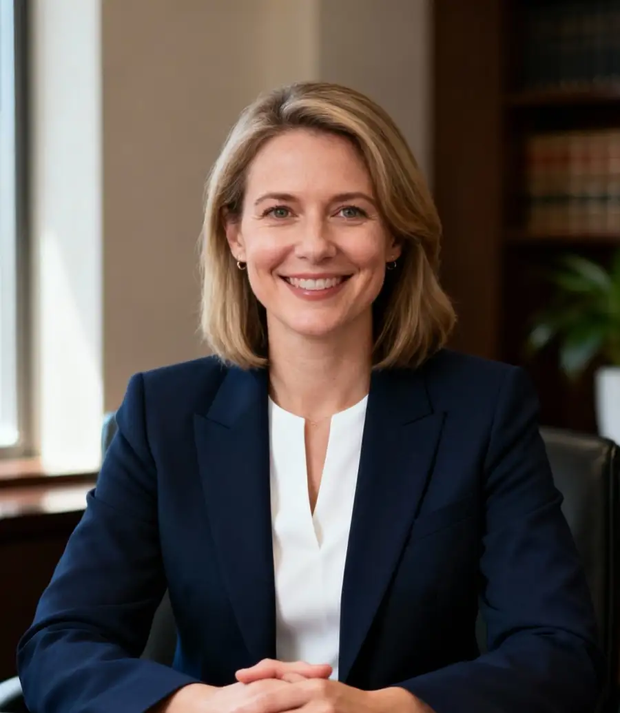 Solicitor at her desk in a law office